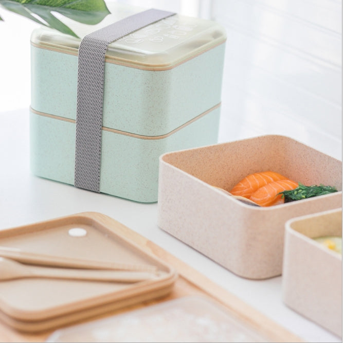 【客製禮品】日式方型雙層便當盒(含湯匙)