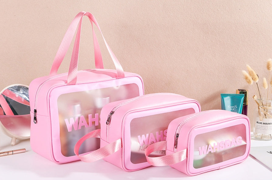 【客製禮品】粉色旅行大容量手提盥洗包