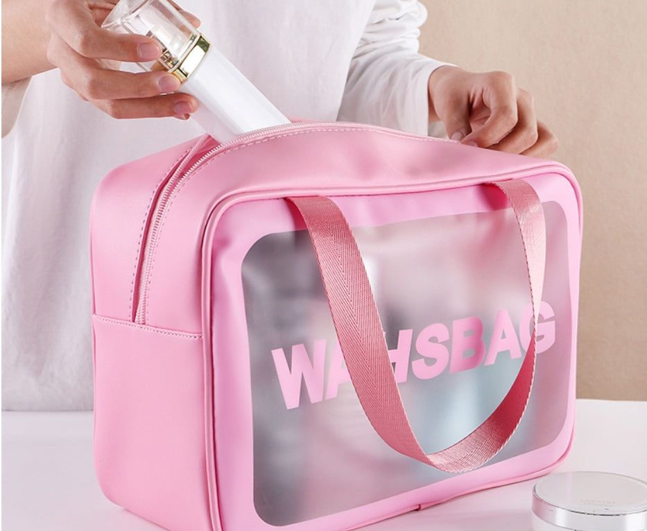 【客製禮品】粉色旅行大容量手提盥洗包