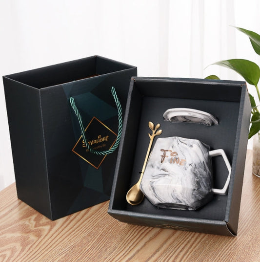 【客製禮品】石紋鑽石馬克杯禮盒