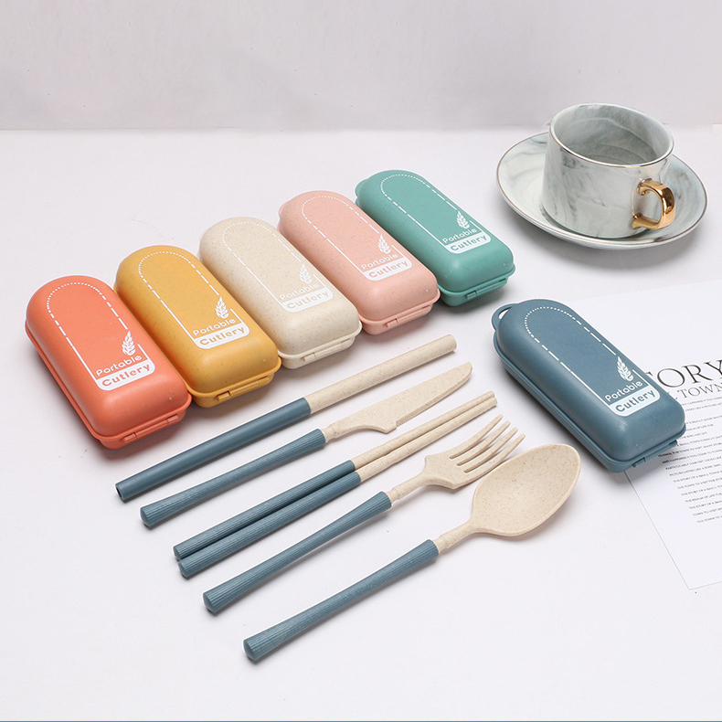 【客製禮品】小麥便攜式叉勺筷吸管餐具組 | 禮品、贈品達人