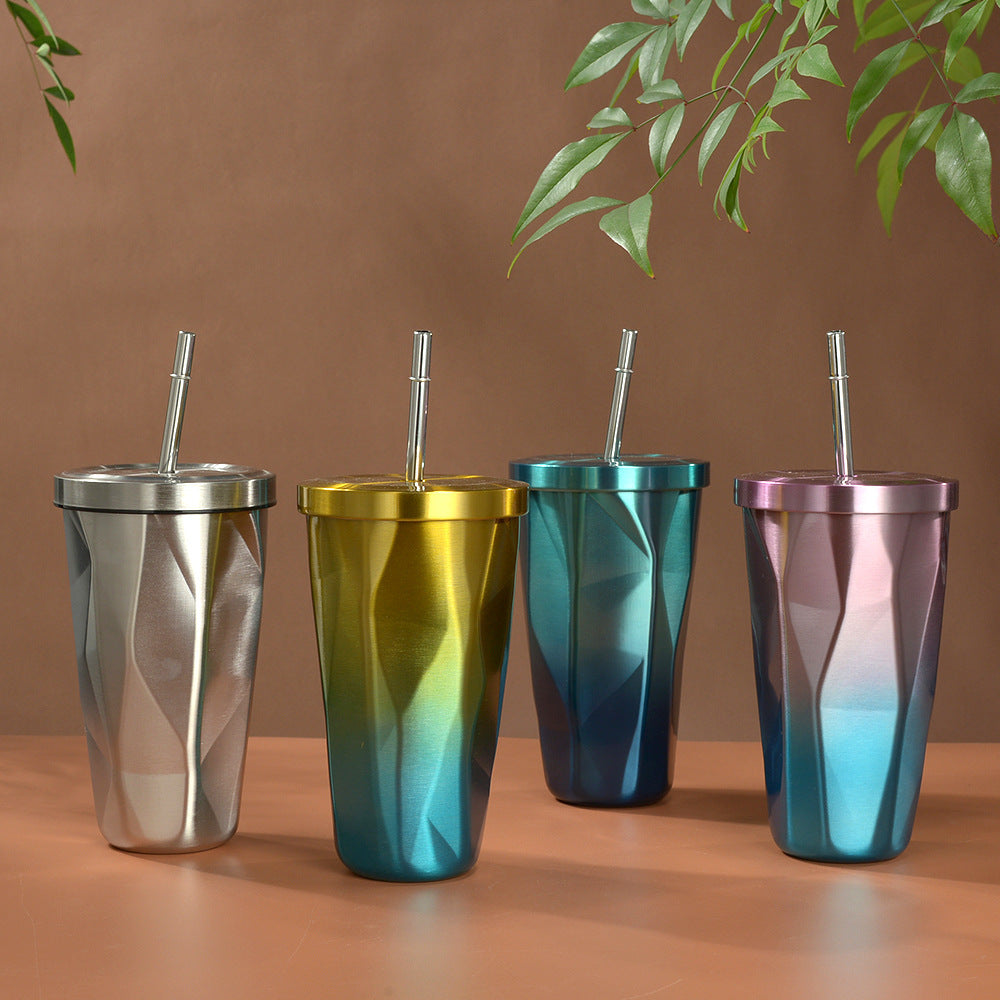 【客製禮品】菱形不鏽鋼吸管杯 | 禮品、贈品達人