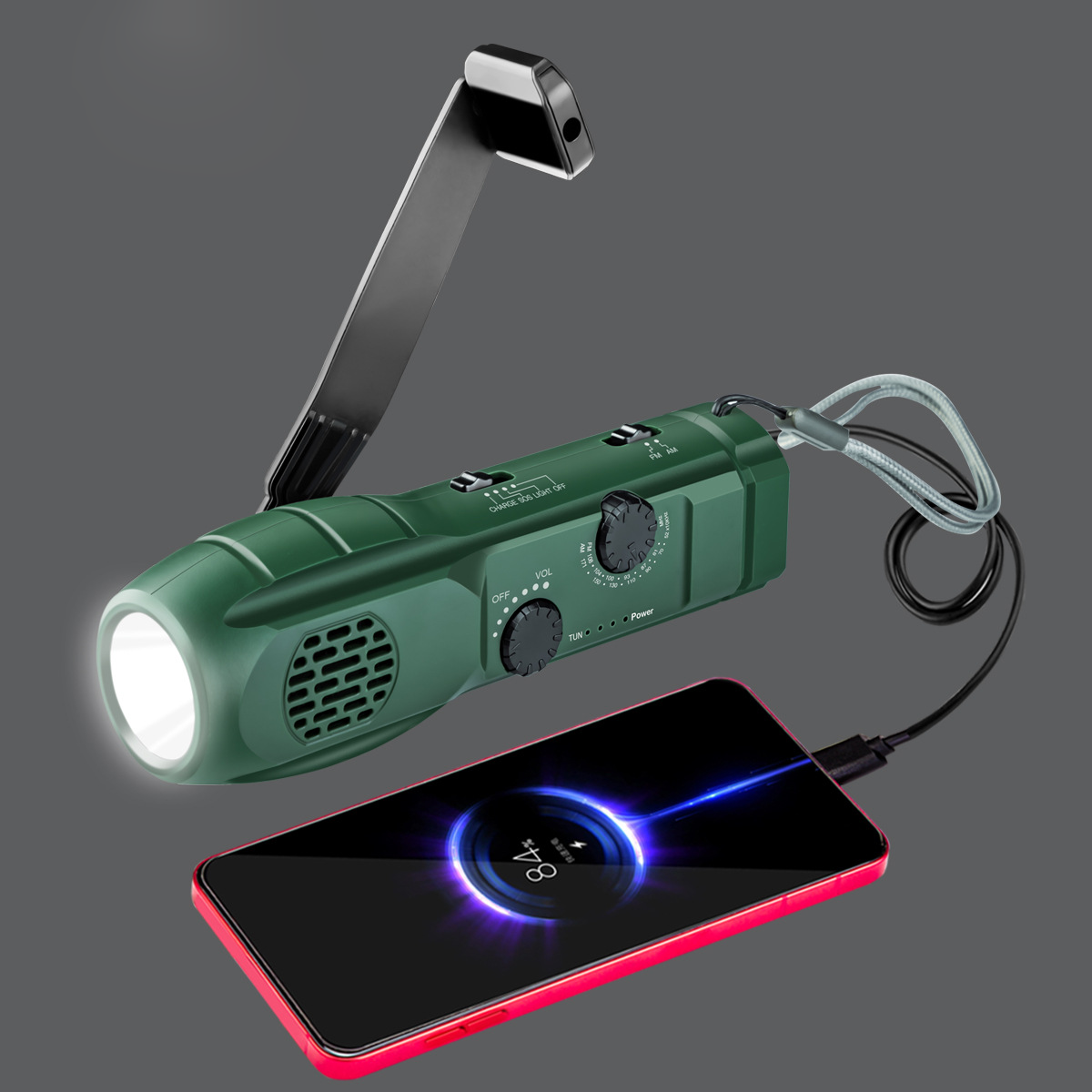 【客製禮品】手搖發電多功能手電筒 | 禮品、贈品達人