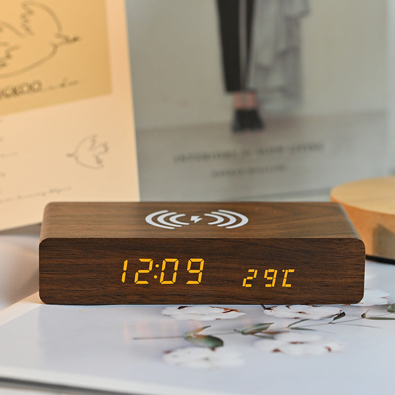 【客製禮品】多功能無線充木質時鐘 | 禮品、贈品達人