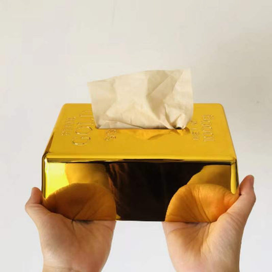 【客製禮品】金磚造型紙巾盒