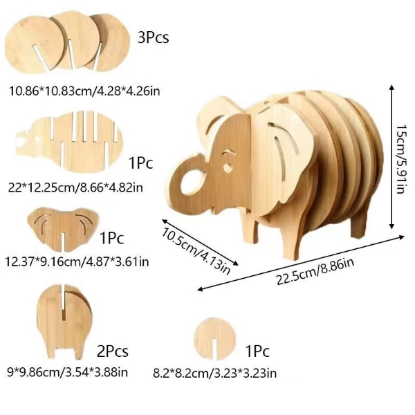 【客製禮品】木紋動物立體造型隔熱墊 | 禮品、贈品達人